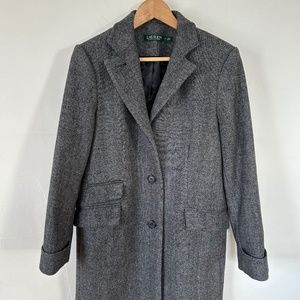 Ralph Lauren single breasted wool reefer coat